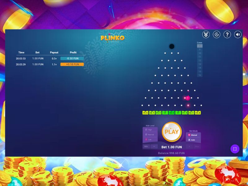 Plinko es un juego de choque en Rivalry
